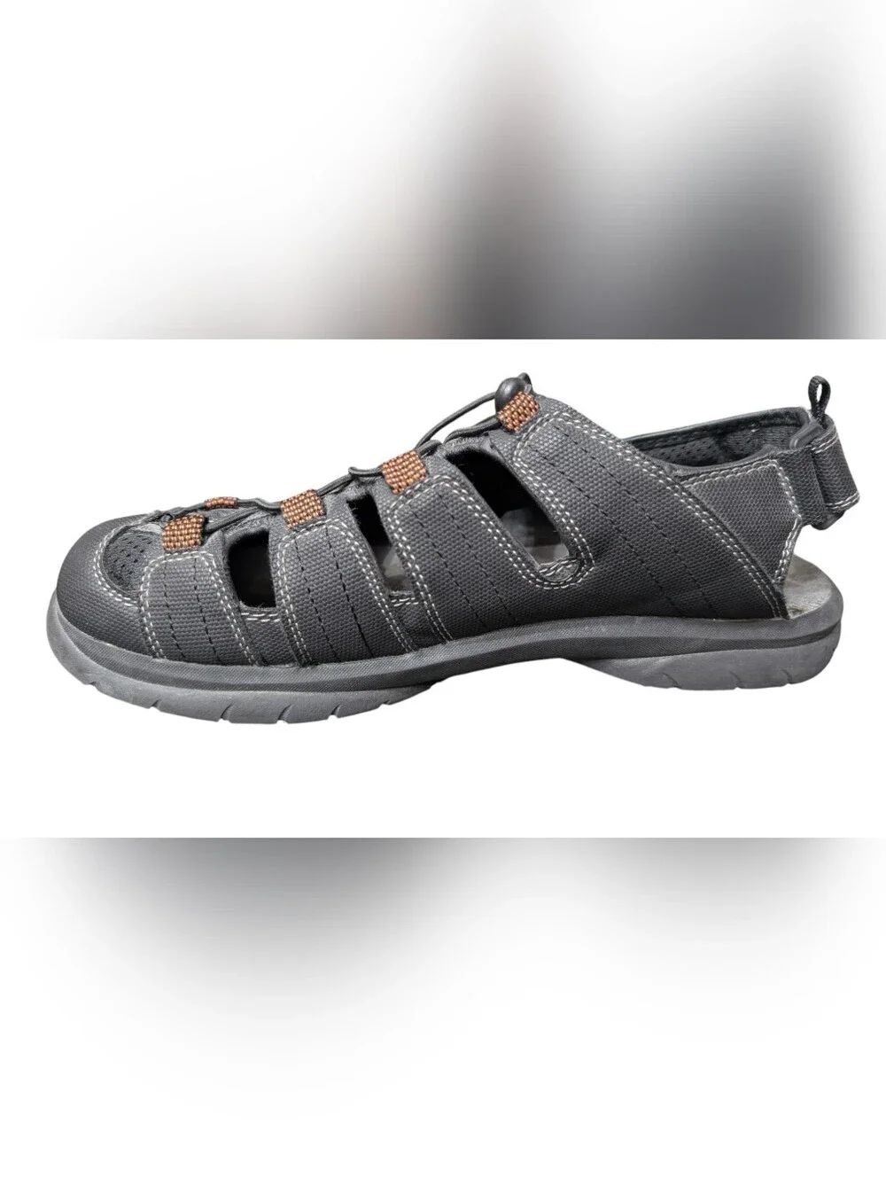 St. John's Bay Men's Sz 10‎ Closed-Toe Outdoor Sandals Dark Grey Arch Support